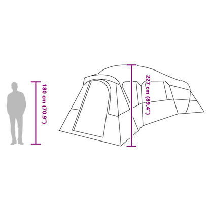 vidaXL Family Tent with Roof Blue 762 x 655 x 218 cm Taffeta