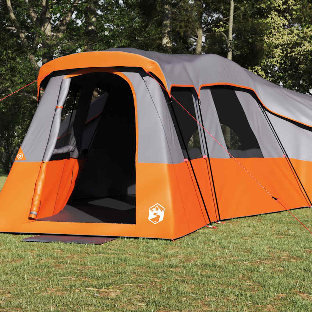 vidaXL Family Tent Grey and Orange 762 x 655 x 218 cm Taffeta