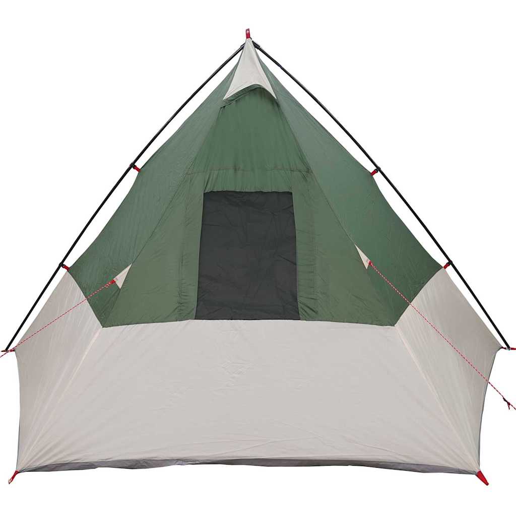 vidaXL Tipi Tent with Roof Green 383 x 338 x 217 cm Taffeta