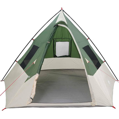 vidaXL Tipi Tent with Roof Green 383 x 338 x 217 cm Taffeta