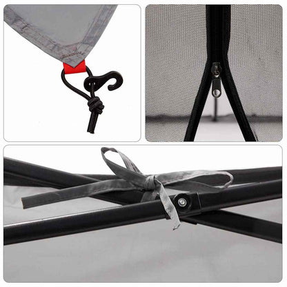 vidaXL Inner Tent with Roof Grey and Orange 303 x 303 x 196 cm Taffeta