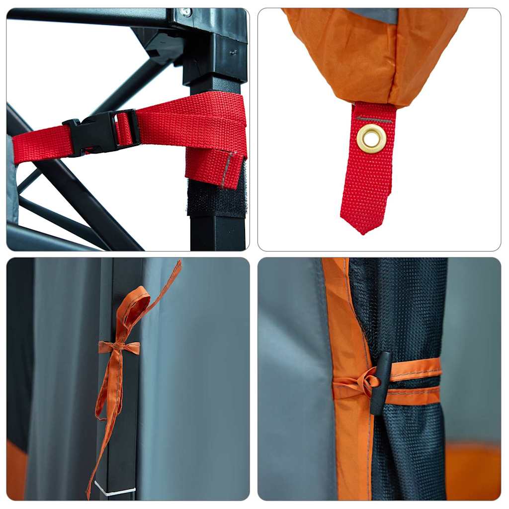 vidaXL Inner Tent with Roof Grey and Orange 290 x 288 x 234 cm Taffeta