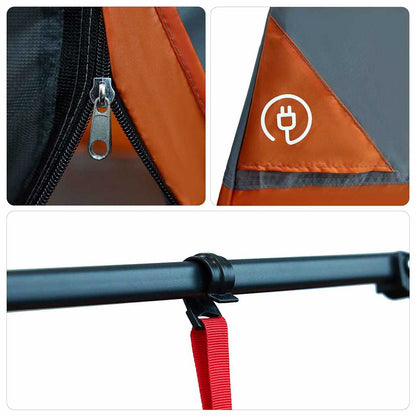 vidaXL Inner Tent with Roof Grey and Orange 290 x 288 x 234 cm Taffeta