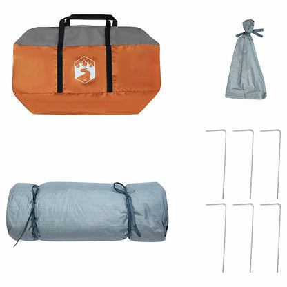 vidaXL Inner Tent with Roof Grey and Orange 290 x 288 x 234 cm Taffeta