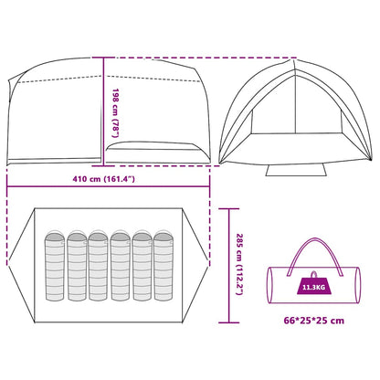 vidaXL Tunnel tent with Roof Blue 410 x 285 x 198 cm Taffeta