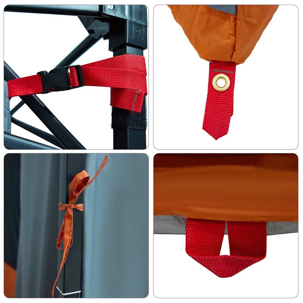 vidaXL Inner Tent with Roof Grey and Orange 291 x 291 x 240 cm Taffeta