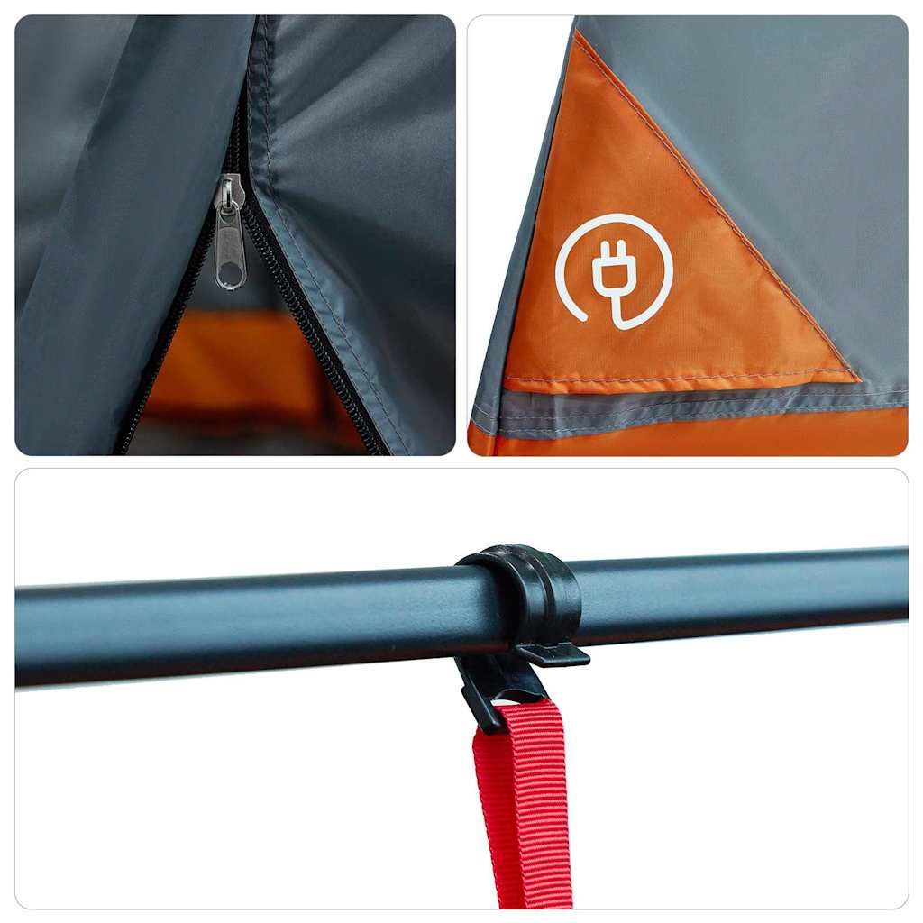 vidaXL Inner Tent with Roof Grey and Orange 291 x 291 x 240 cm Taffeta