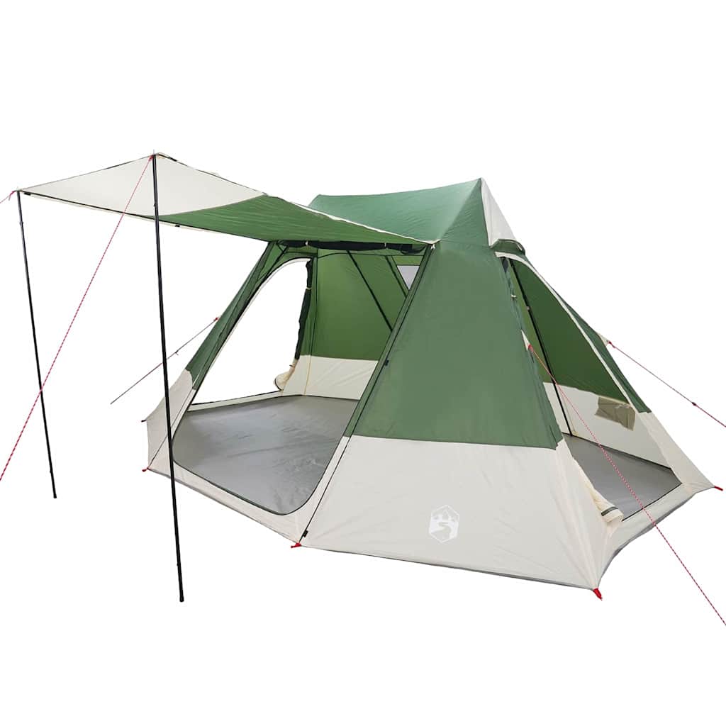 vidaXL Camping Tent with Roof Green 482 x 360 x 227 cm Taffeta