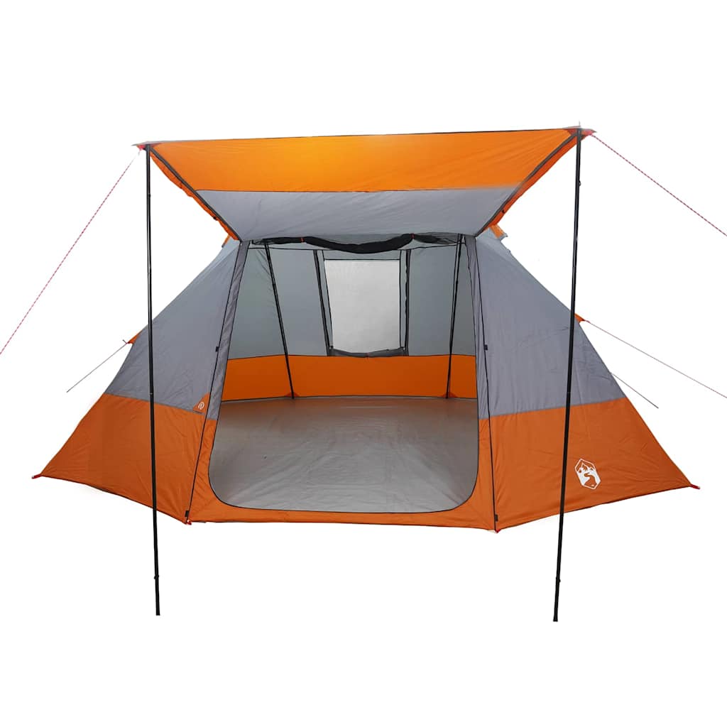 vidaXL Camping Tent Grey and Orange 482 x 360 x 227 cm Taffeta
