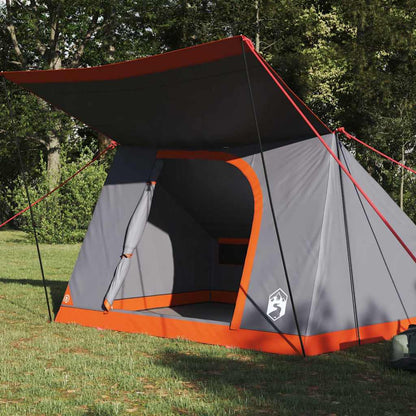 vidaXL Camping Tent Grey and Orange 223 x 163 x 130 cm Taffeta