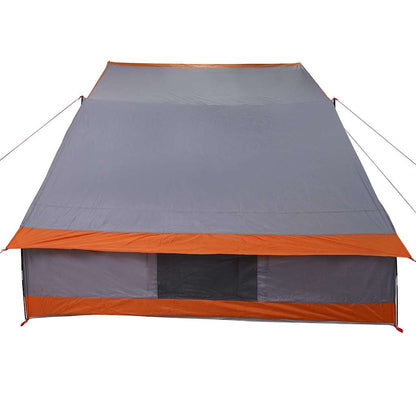 vidaXL Camping Tent Grey and Orange 223 x 163 x 130 cm Taffeta