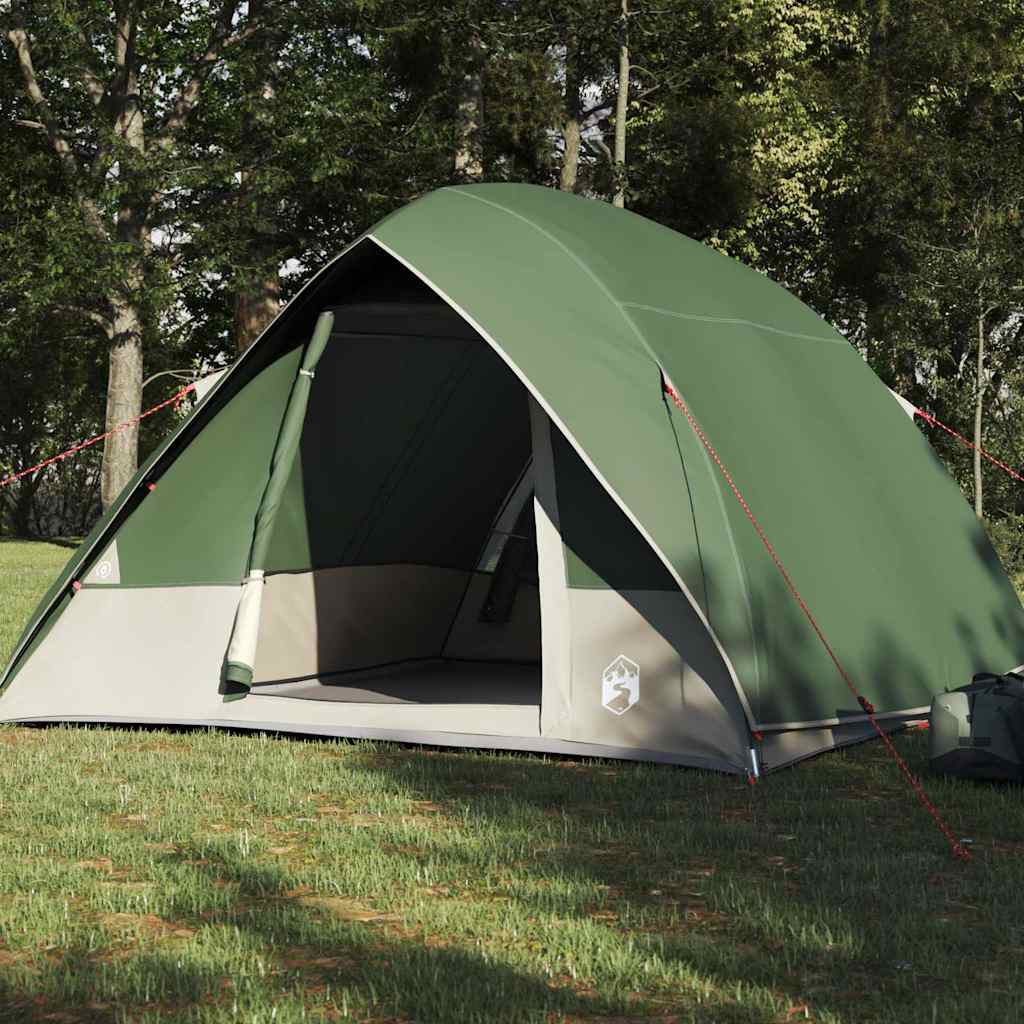 vidaXL Camping Tent with Roof Green 275 x 230 x 140 cm Taffeta
