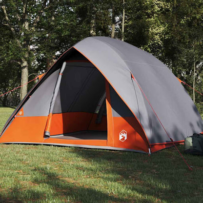 vidaXL Camping Tent Grey and Orange 275 x 230 x 140 cm Taffeta