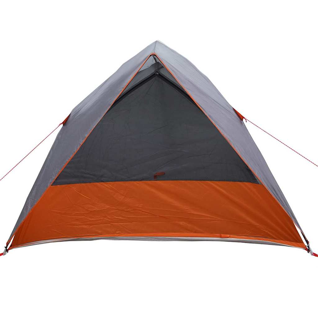 vidaXL Camping Tent Grey and Orange 275 x 230 x 140 cm Taffeta