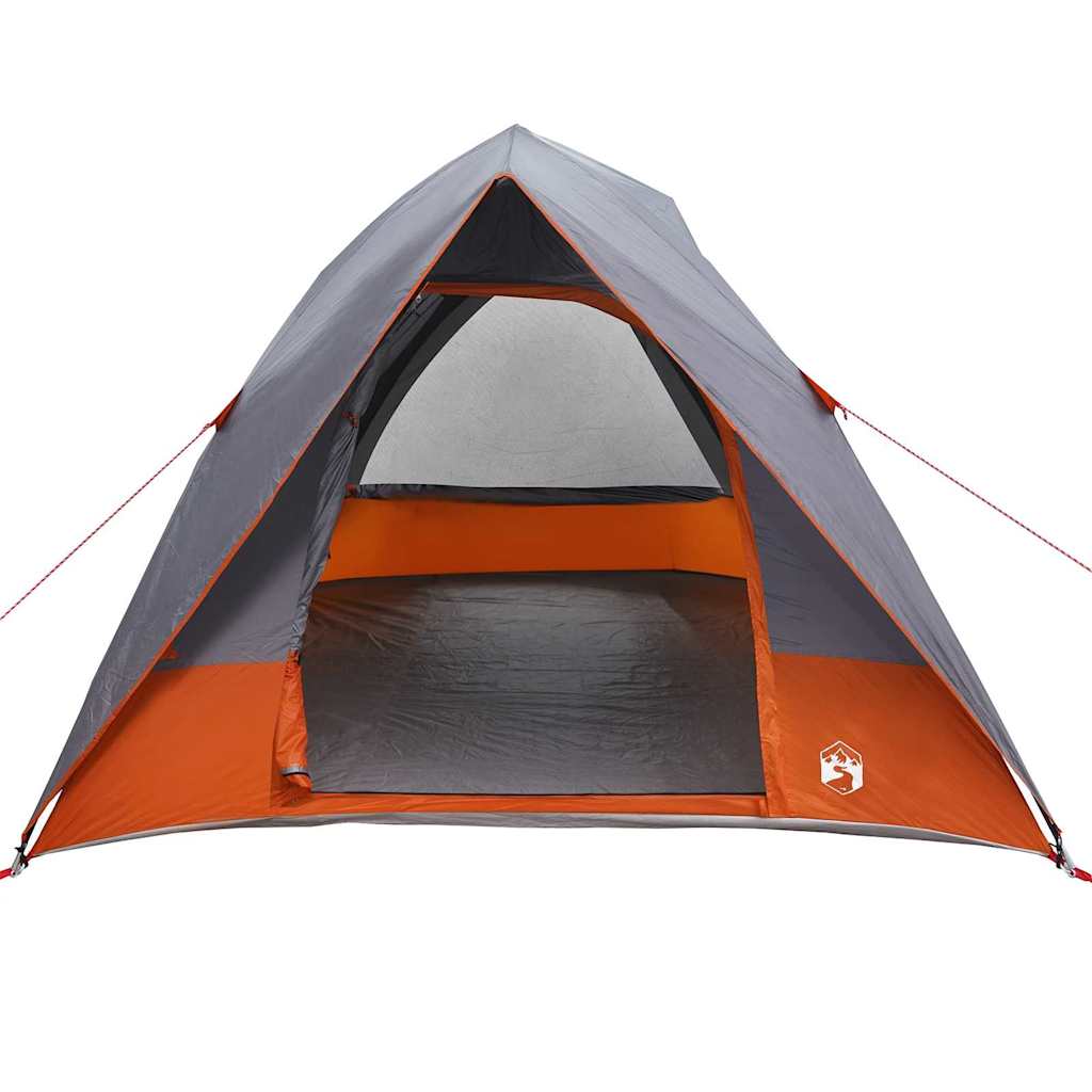 vidaXL Camping Tent Grey and Orange 275 x 230 x 140 cm Taffeta