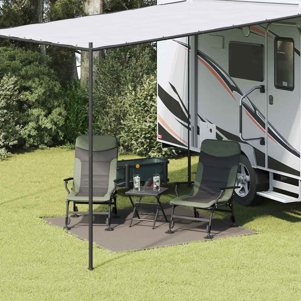 vidaXL Tent Carpet Folding Manual Light Grey 200 x 200 cm Polyethylene