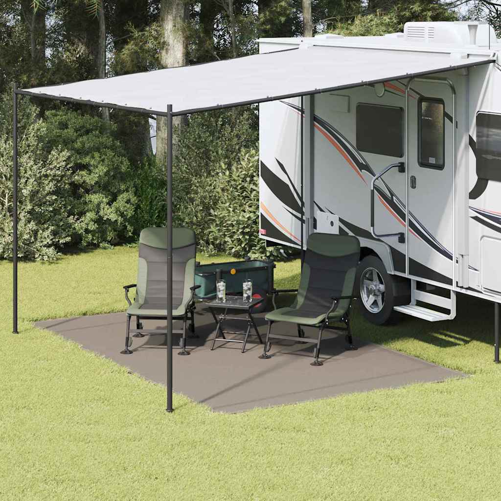 vidaXL Tent Carpet Folding Manual Light Grey 400 x 250 cm Polyethylene