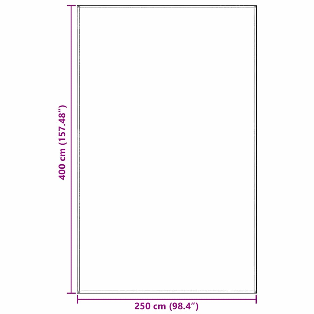 vidaXL Tent Carpet Folding Manual Light Grey 400 x 250 cm Polyethylene