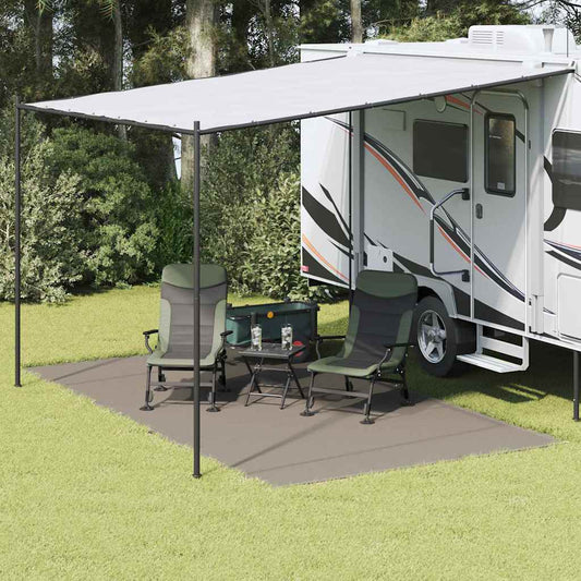 vidaXL Tent Carpet Folding Manual Light Grey 450 x 250 cm Polyethylene