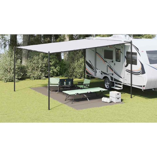 vidaXL Tent Carpet Folding Manual Light Grey 550 x 250 cm Polyethylene