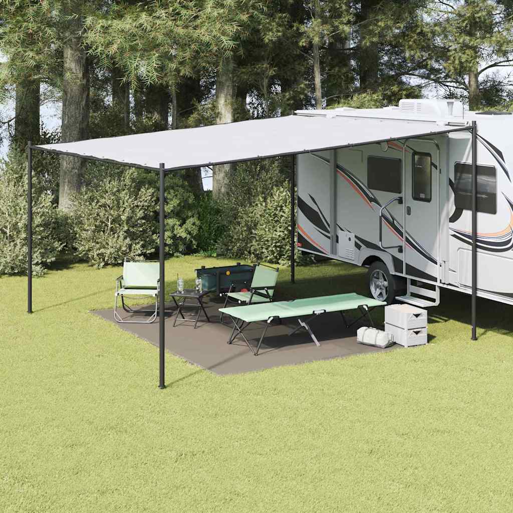 vidaXL Tent Carpet Folding Manual Light Grey 400 x 300 cm Polyethylene