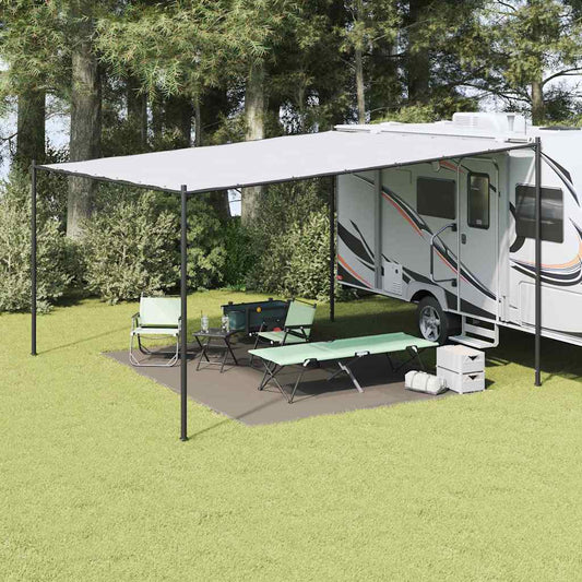 vidaXL Tent Carpet Folding Manual Light Grey 400 x 300 cm Polyethylene