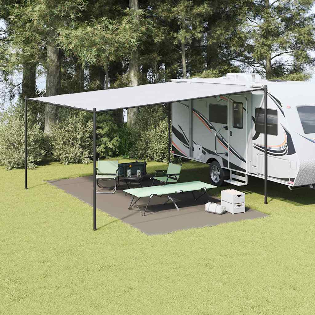 vidaXL Tent Carpet Folding Manual Light Grey 600 x 300 cm Polyethylene