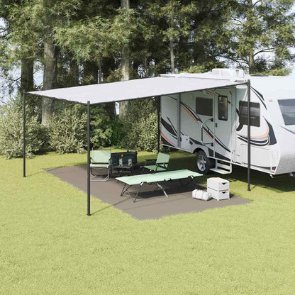 vidaXL Tent Carpet Folding Manual Light Grey 600 x 300 cm Polyethylene