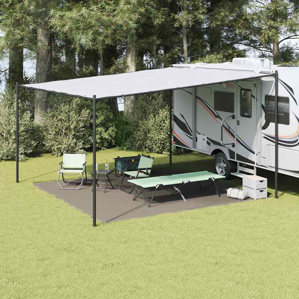 vidaXL Tent Carpet Folding Manual Light Grey 400 x 400 cm Polyethylene