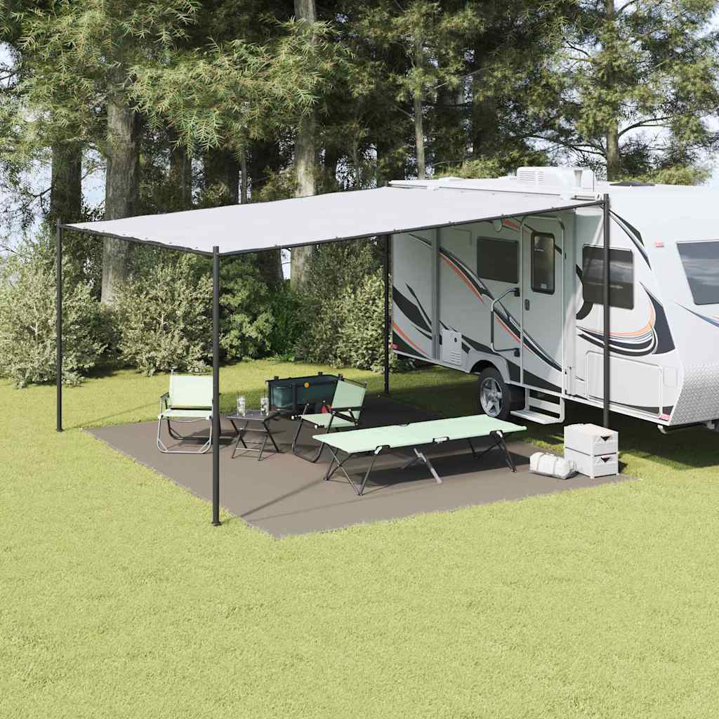 vidaXL Tent Carpet Folding Manual Light Grey 500 x 400 cm Polyethylene