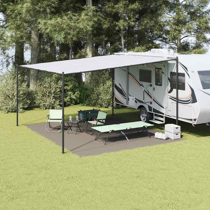 vidaXL Tent Carpet Folding Manual Light Grey 500 x 400 cm Polyethylene
