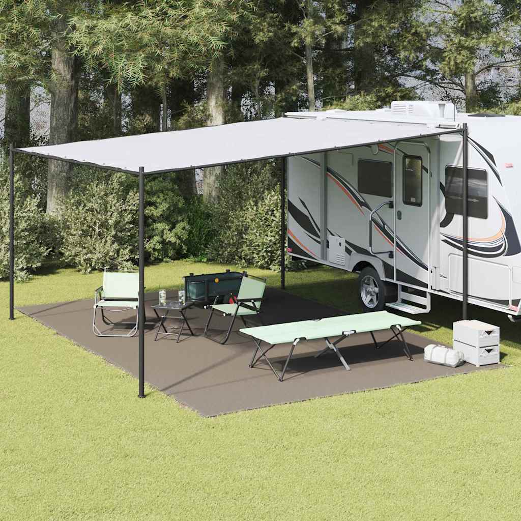vidaXL Tent Carpet Folding Manual Light Grey 600 x 400 cm Polyethylene