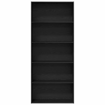 vidaXL Book Cabinet Black Oak 80x30x189 cm Engineered Wood