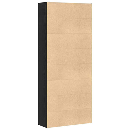 vidaXL Book Cabinet Black Oak 80x30x189 cm Engineered Wood
