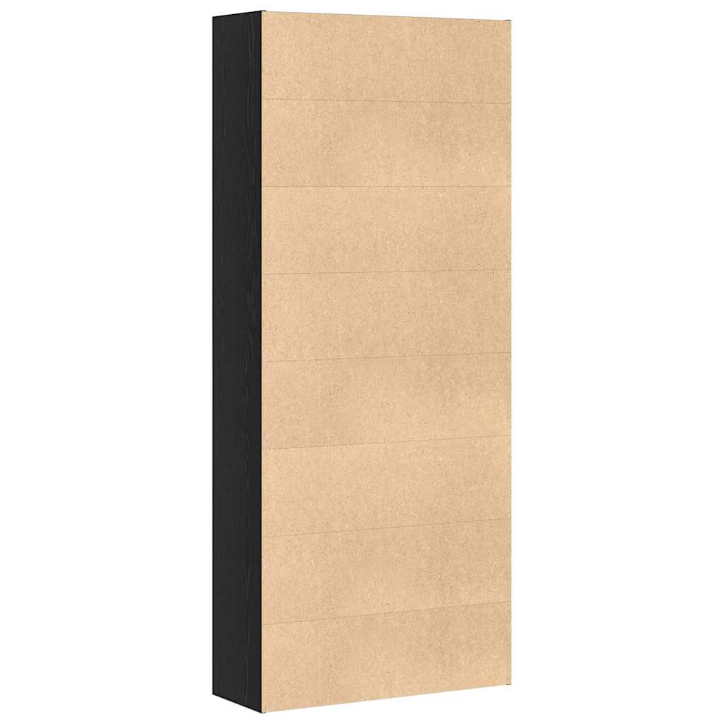 vidaXL Book Cabinet Black Oak 80x30x189 cm Engineered Wood