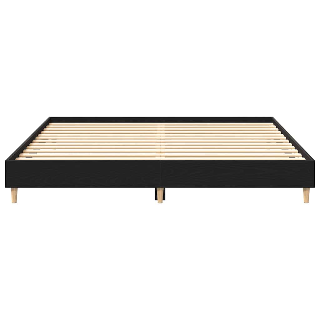 vidaXL Bed Frame Black Oak 203 x 183 x 25 cm Engineered Wood