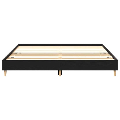 vidaXL Bed Frame Black Oak 203 x 183 x 25 cm Engineered Wood