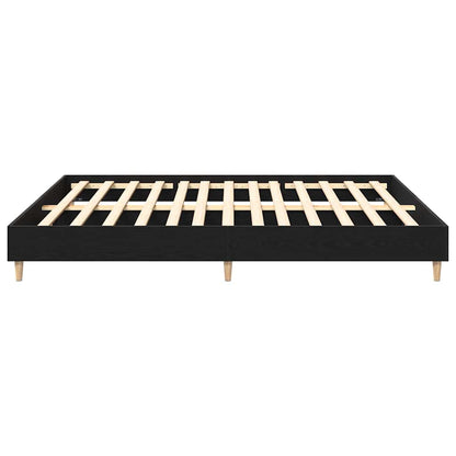 vidaXL Bed Frame Black Oak 203 x 163 x 25 cm Engineered Wood
