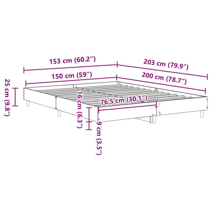 vidaXL Bed Frame Black Oak 203 x 153 x 25 cm Engineered Wood