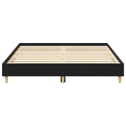 vidaXL Bed Frame Black Oak 203 x 143 x 25 cm Engineered Wood