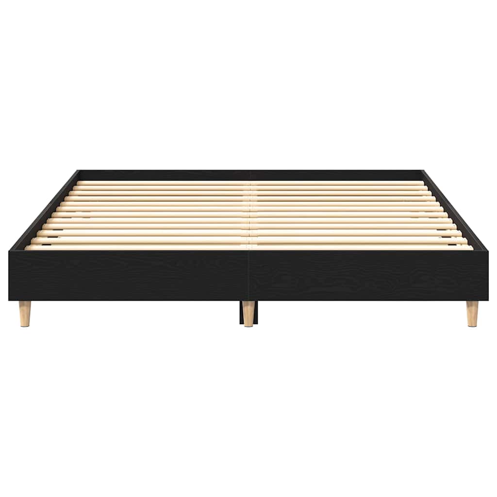 vidaXL Bed Frame Black Oak 203 x 143 x 25 cm Engineered Wood