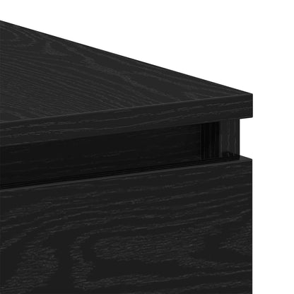 vidaXL Desk with Drawer Black Oak 140 x 50 x 76 cm Engineered Wood