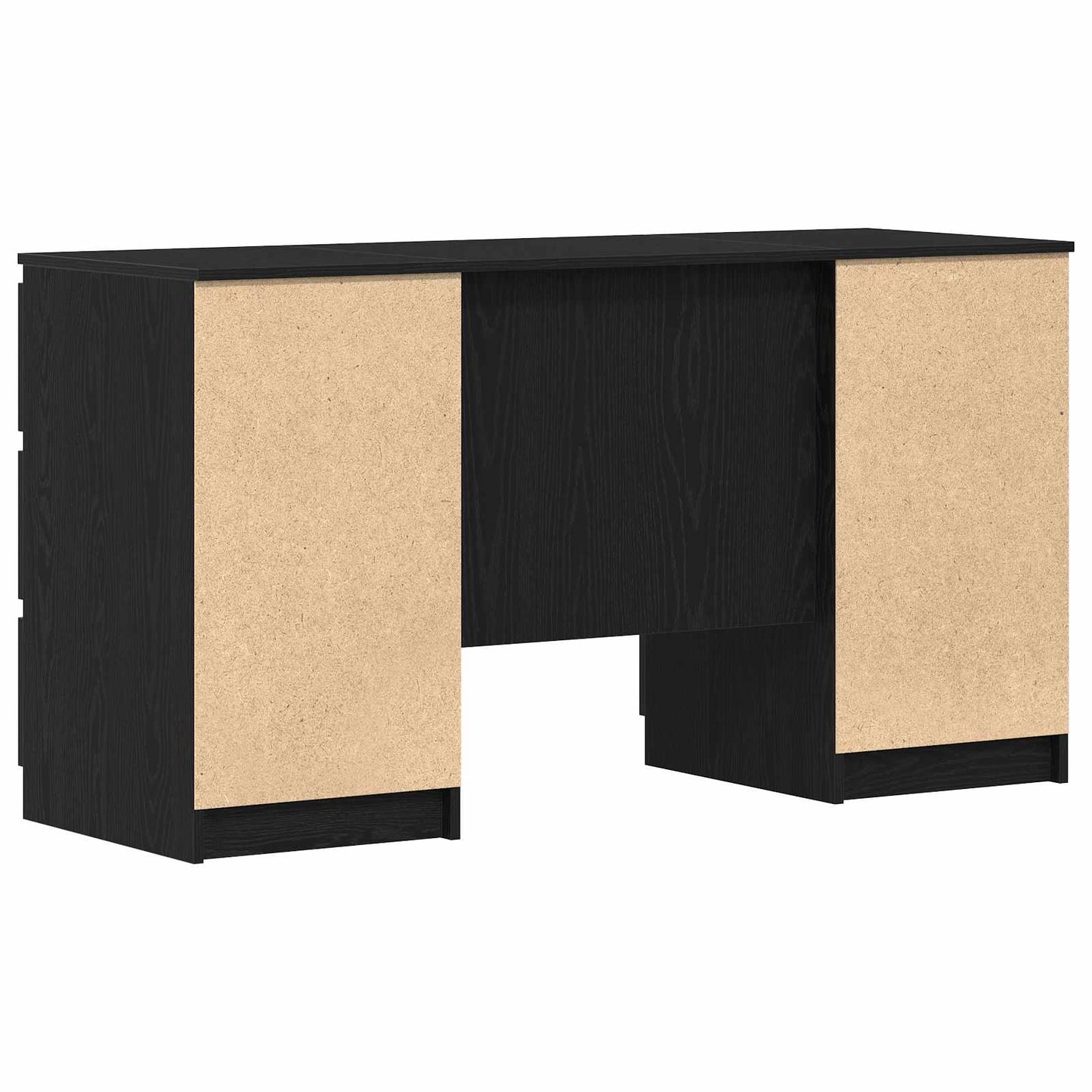 vidaXL Desk with Drawer Black Oak 140 x 50 x 76 cm Engineered Wood