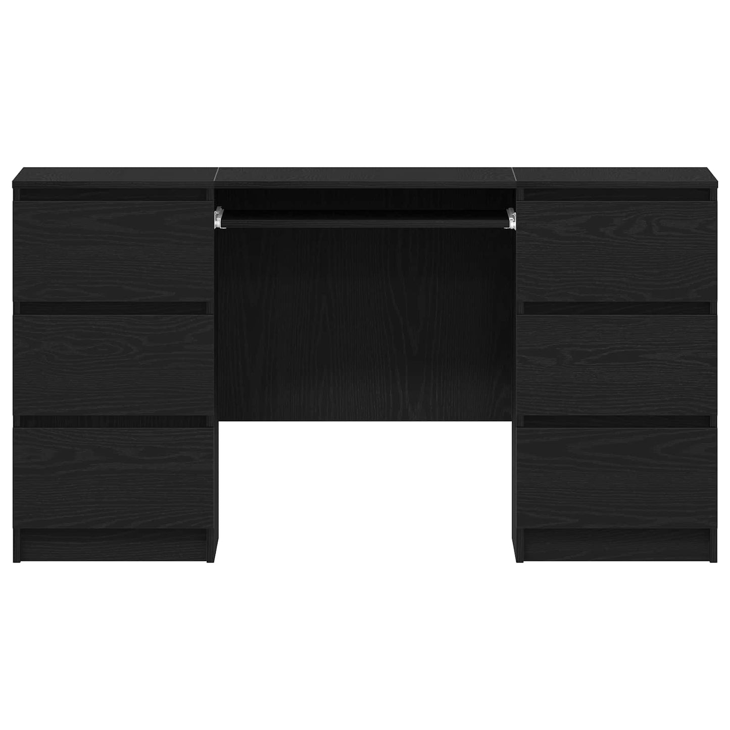 vidaXL Desk with Drawer Black Oak 140 x 50 x 76 cm Engineered Wood