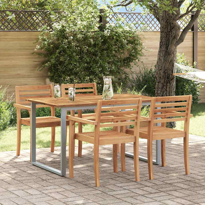 vidaXL Garden Table Grey 140 x 80 x 75 cm Solid Acacia Wood