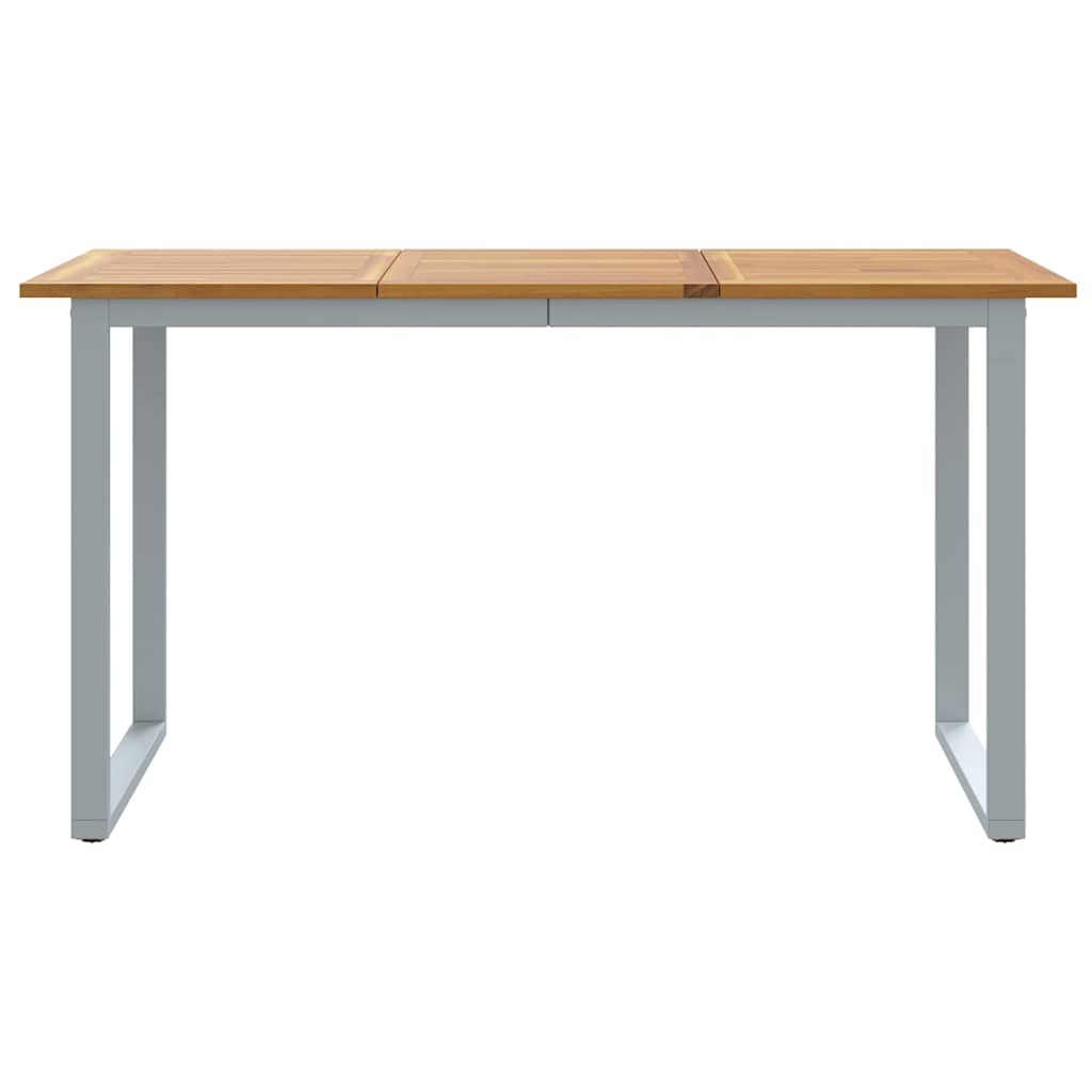 vidaXL Garden Table Grey 140 x 80 x 75 cm Solid Acacia Wood