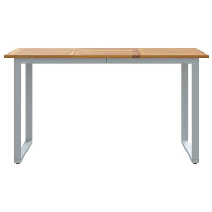 vidaXL Garden Table Grey 140 x 80 x 75 cm Solid Acacia Wood
