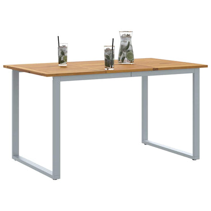 vidaXL Garden Table Grey 140 x 80 x 75 cm Solid Acacia Wood