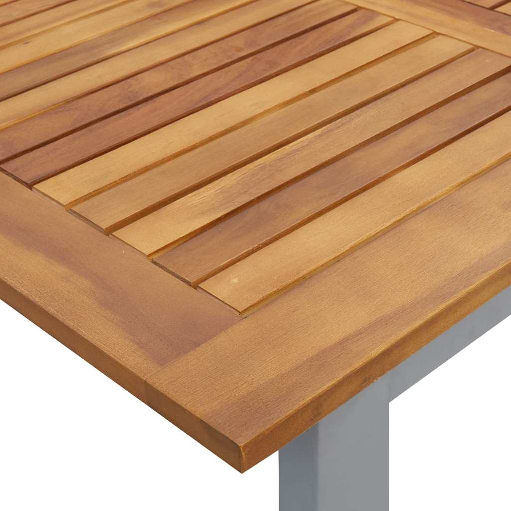 vidaXL Garden Table Grey 160 x 80 x 75 cm Solid Acacia Wood