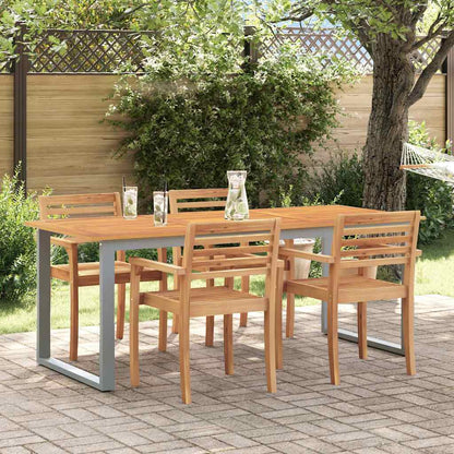 vidaXL Garden Table Grey 160 x 80 x 75 cm Solid Acacia Wood
